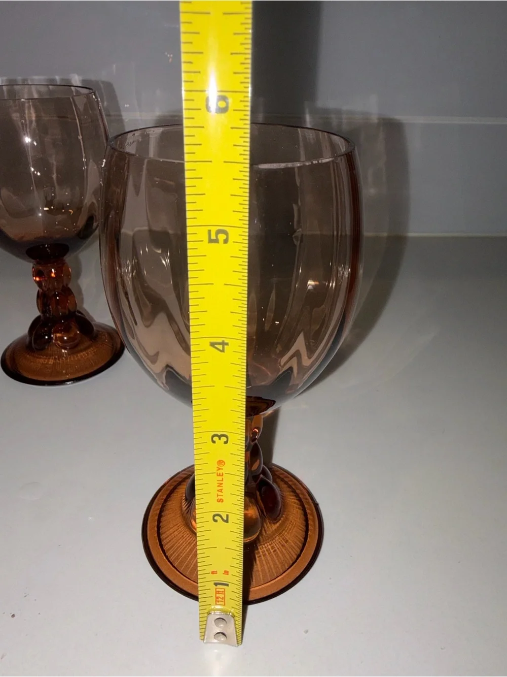 Pair Of Vintage Fostoria Splendor Rust Claret Wine Glass Brown/Red Barware
